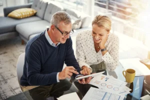 A couple doing their finances