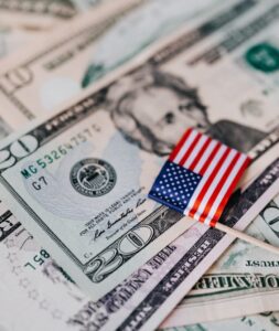 Dollar and US Flag
