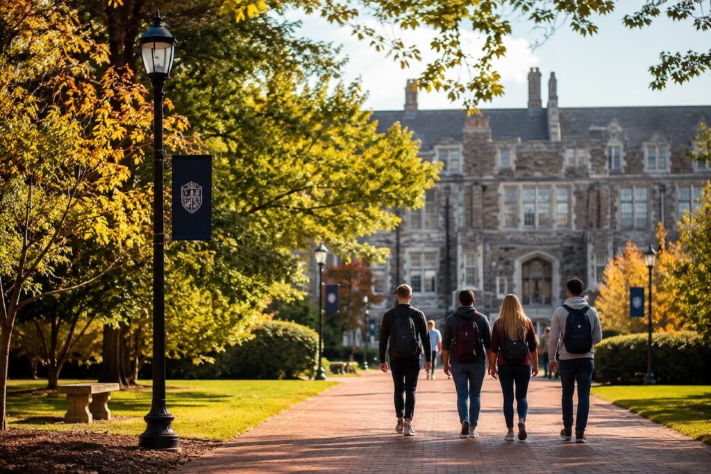Students Walking at a College Campus