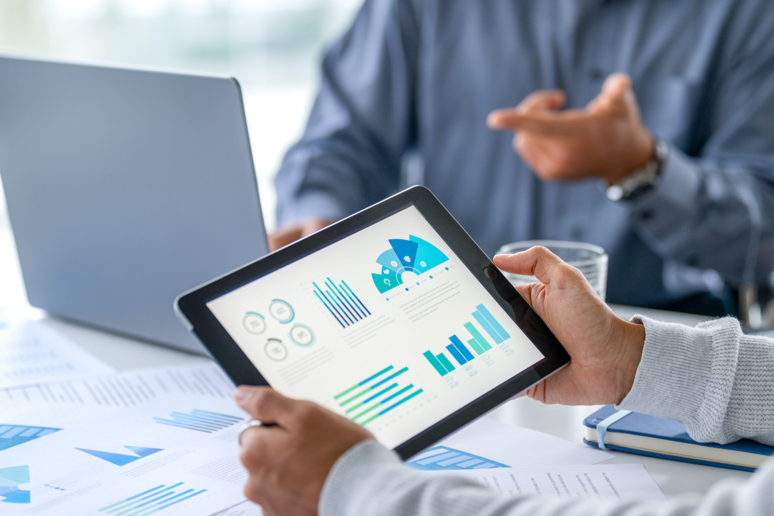 Tablet with Charts