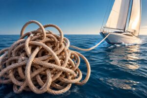 Tangled Knot with Sailboat